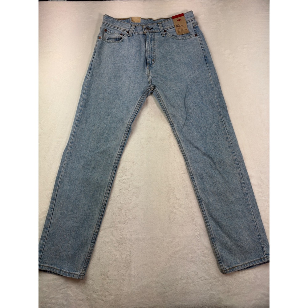 Levis 505 Regular Fit Straight Leg Jeans Light Wash 30x30 005051992 Stretch